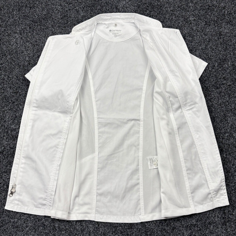 NWT Chef Works Chef Coat Jacket Womens XS White Short Sleeve Mesh Vent BCWSZ006 - Picture 2 of 10
